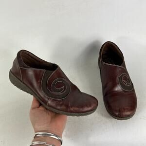 L' Artiste Spring Step Comfort Shoes Women's 7 Burgundy Leather Slip On Casual